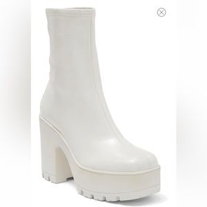 Nathali Lug Sole Platform Bootie White